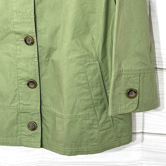 NWT Apple Green Cropped Eddie Bauer Cotton Jacket Size XL - Picture 2 of 6